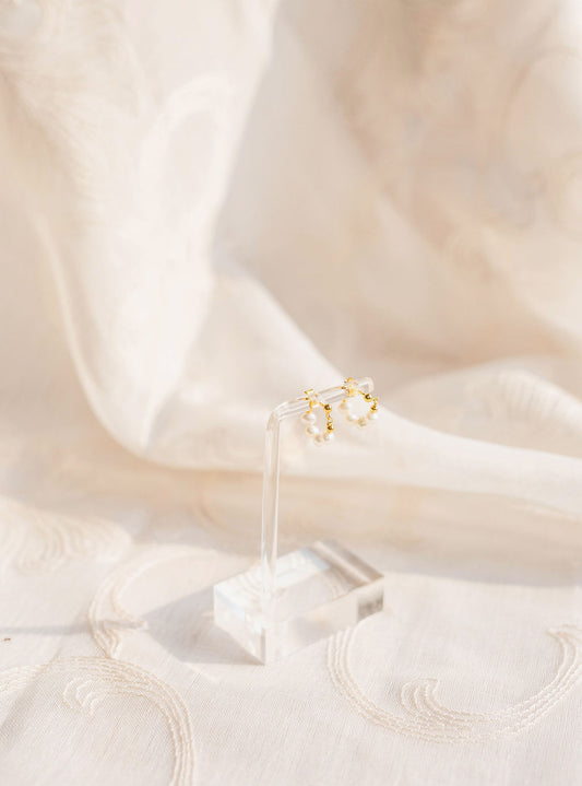 Lauren Pearl Hoop Earrings