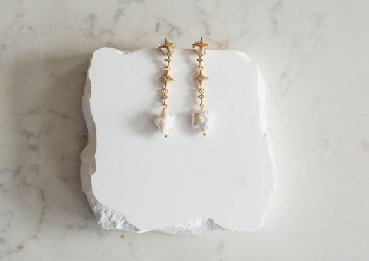Celeste Pearl Dangle Earrings