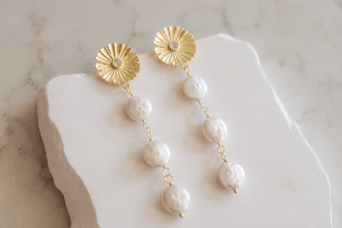 Art Deco Freshwater Pearl Drop Earrings, Crystal Bridal Wedding Dangle