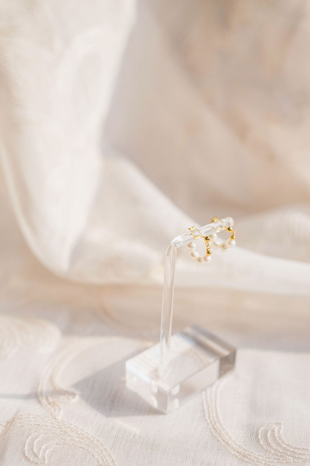 Lauren Pearl Hoop Earrings