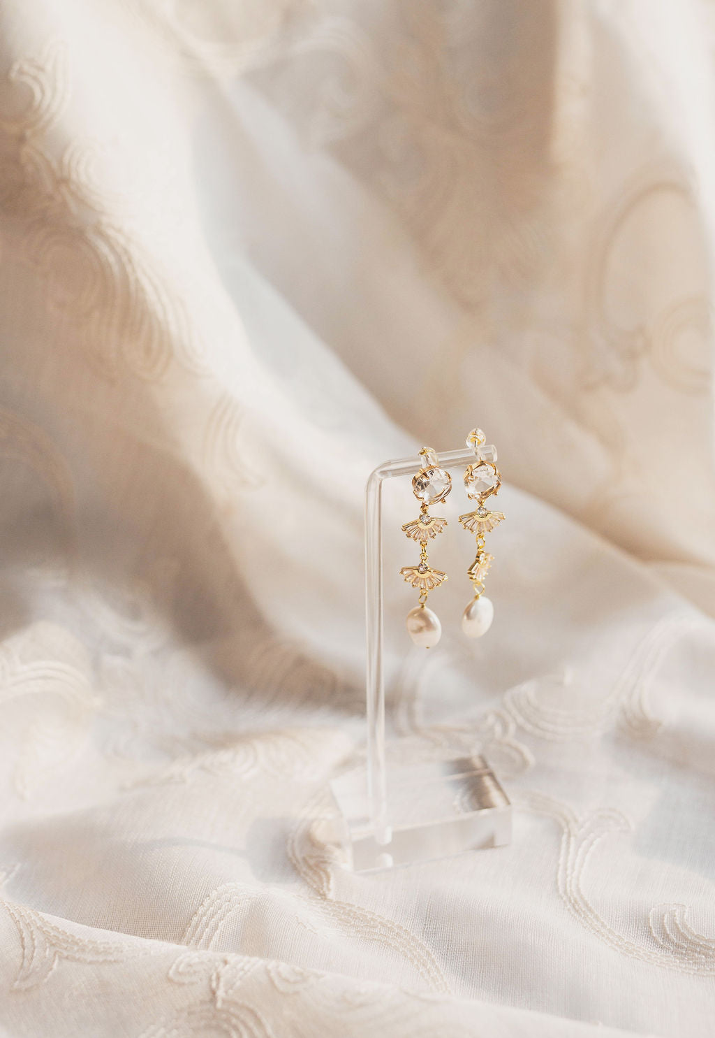 Priscilla Pearl Art Deco Bridal Earrings