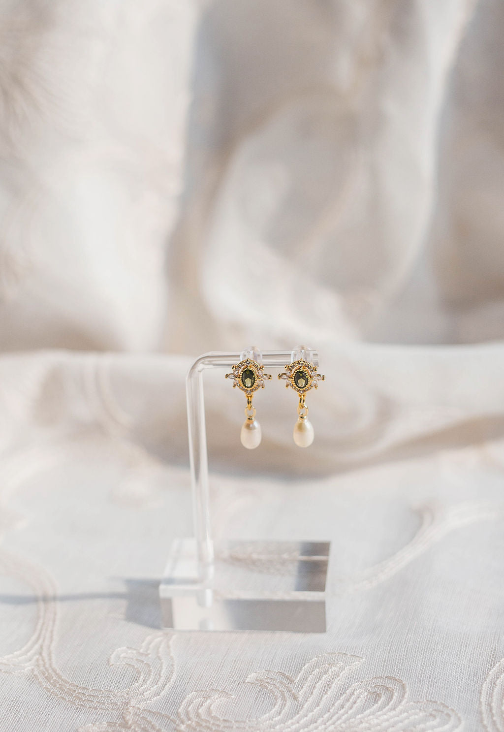 Eden Vintage Crystal and Pearl Drop Earrings