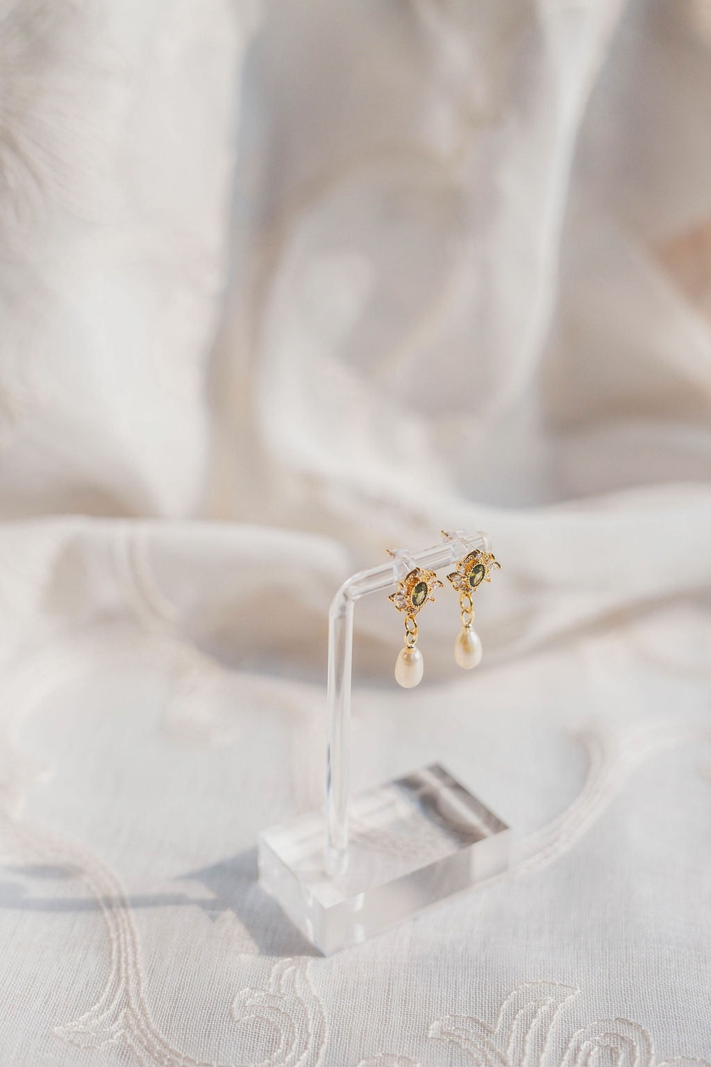 Eden Vintage Crystal and Pearl Drop Earrings