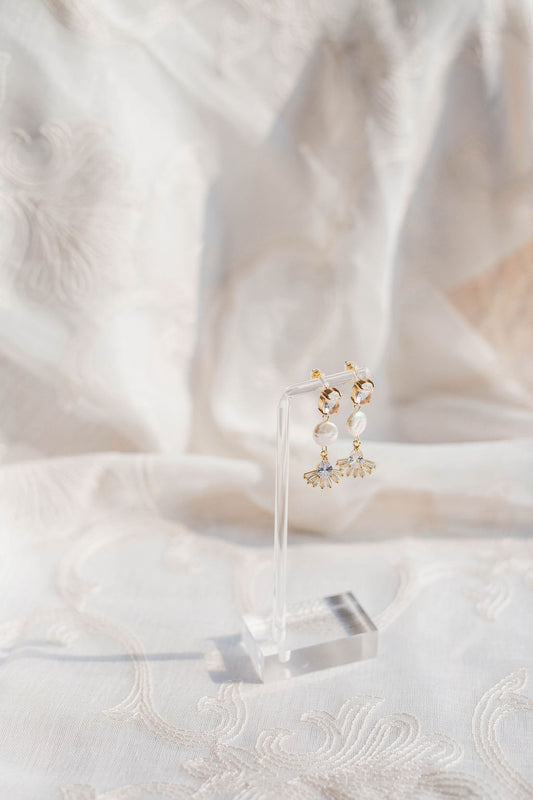 Jackie Pearl Art Deco Bridal Earrings