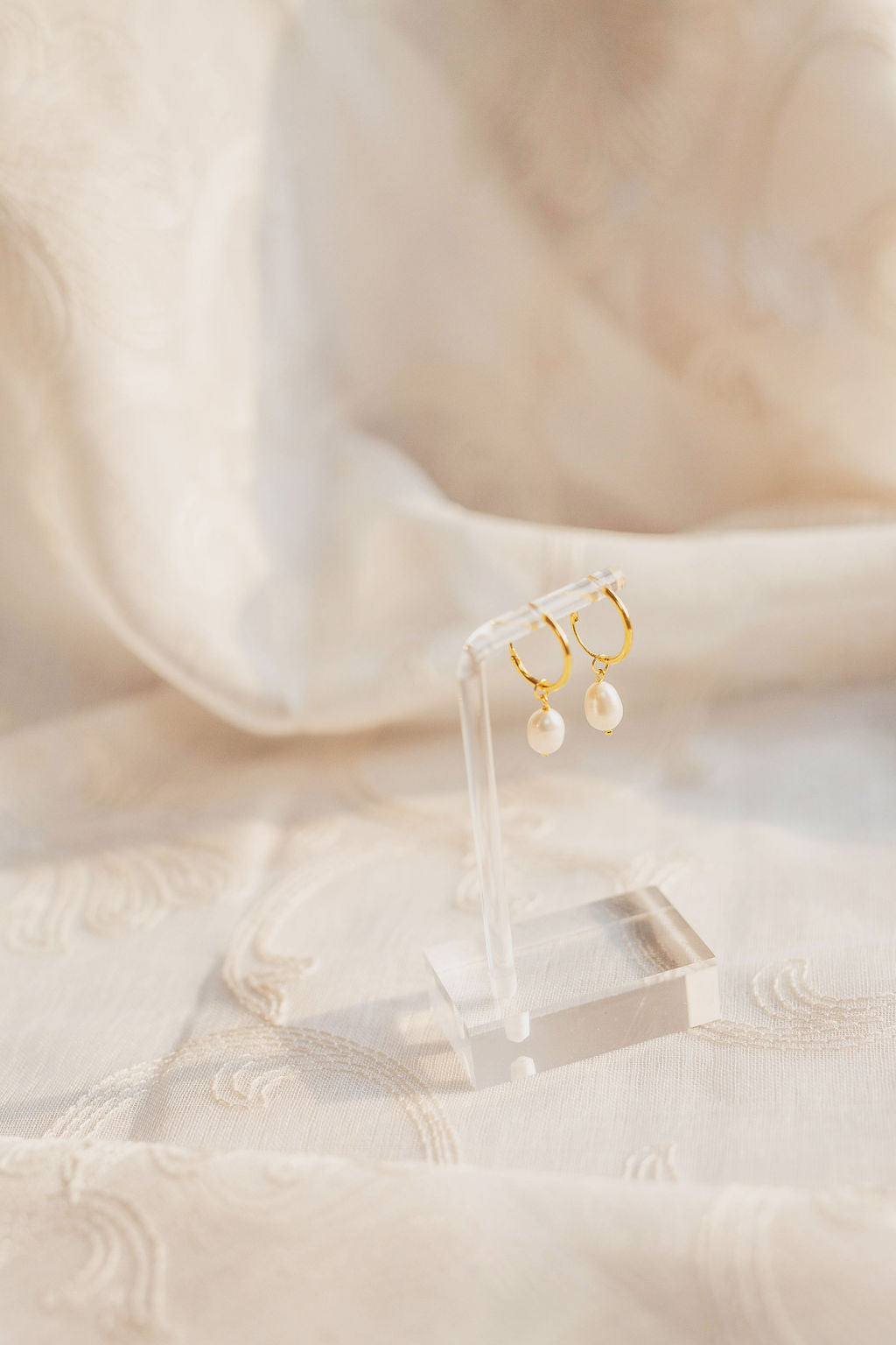 Audrey Drop Pearl Earrings