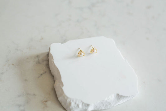Elizabeth Abstract Pearl Studs