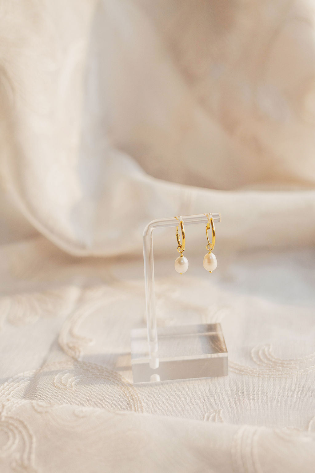 Audrey Drop Pearl Earrings