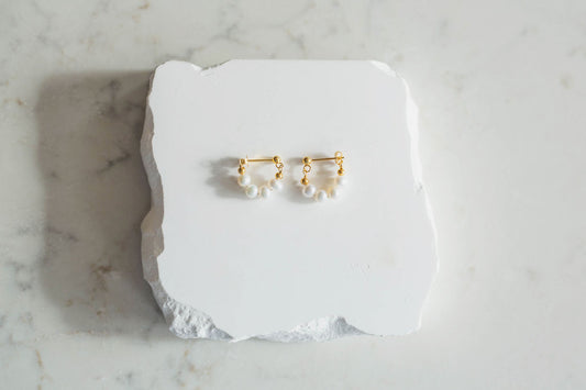 Lauren Pearl Hoop Earrings