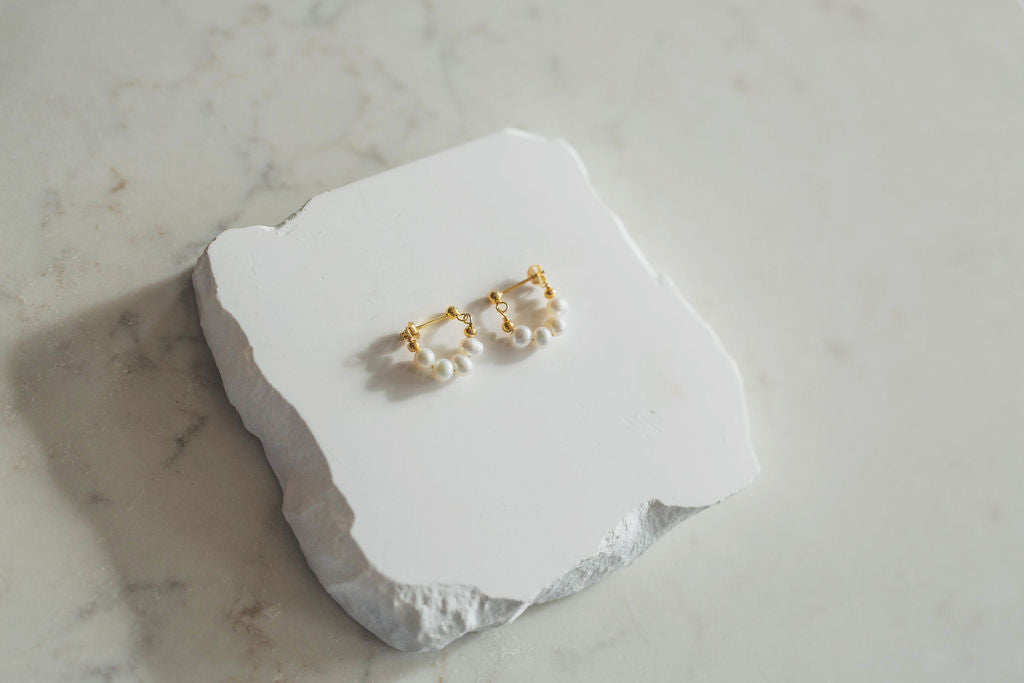 Lauren Pearl Hoop Earrings