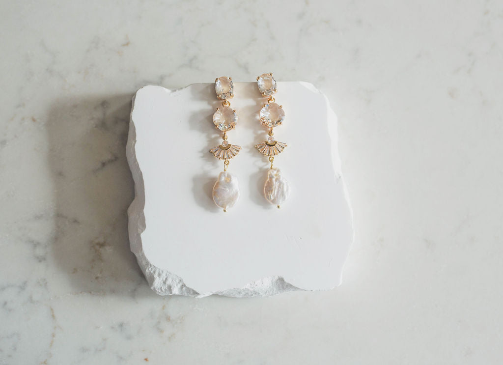Colette Art Deco Bridal Earrings