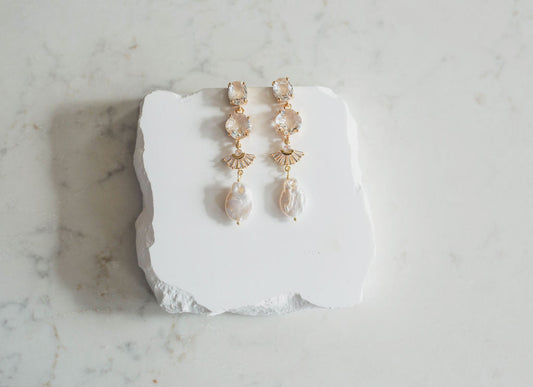 Colette Art Deco Bridal Earrings