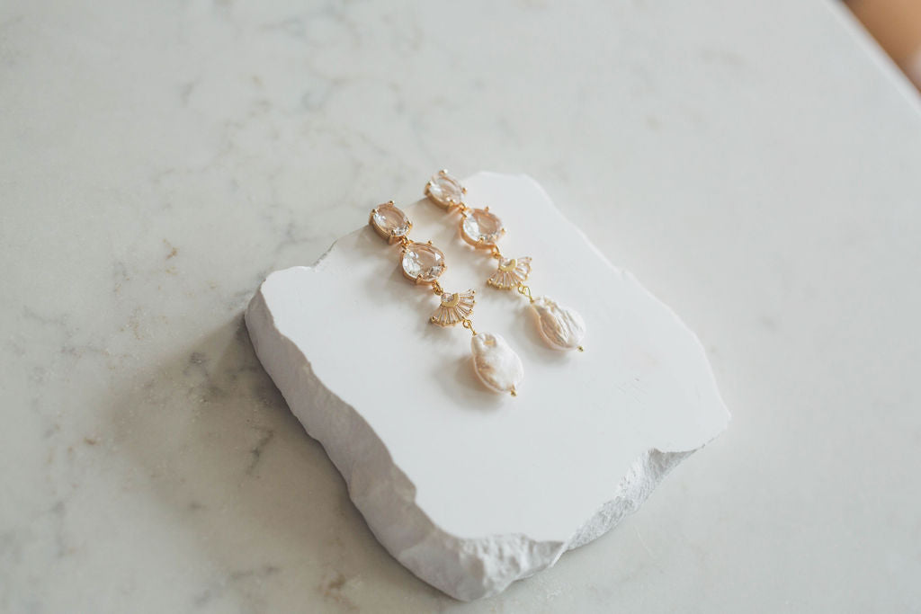 Colette Art Deco Bridal Earrings