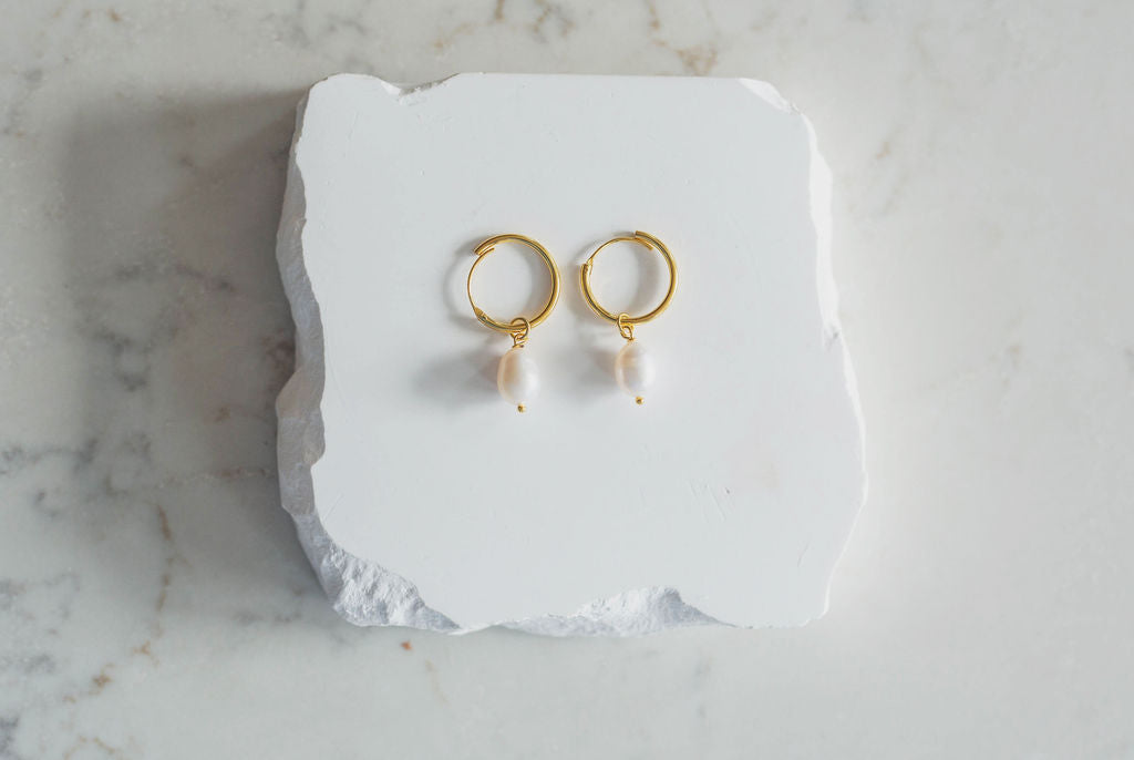Audrey Drop Pearl Earrings