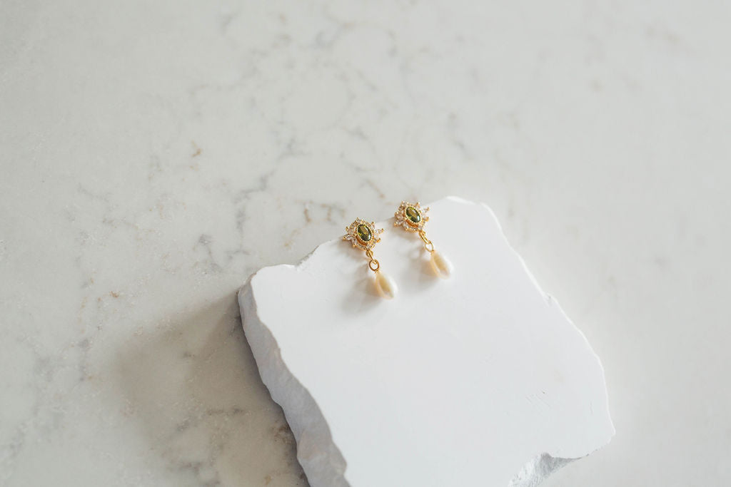 Eden Vintage Crystal and Pearl Drop Earrings
