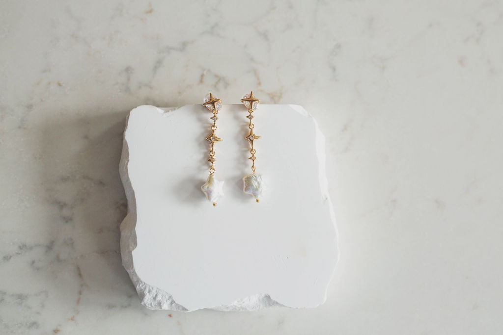Celeste Pearl Dangle Earrings
