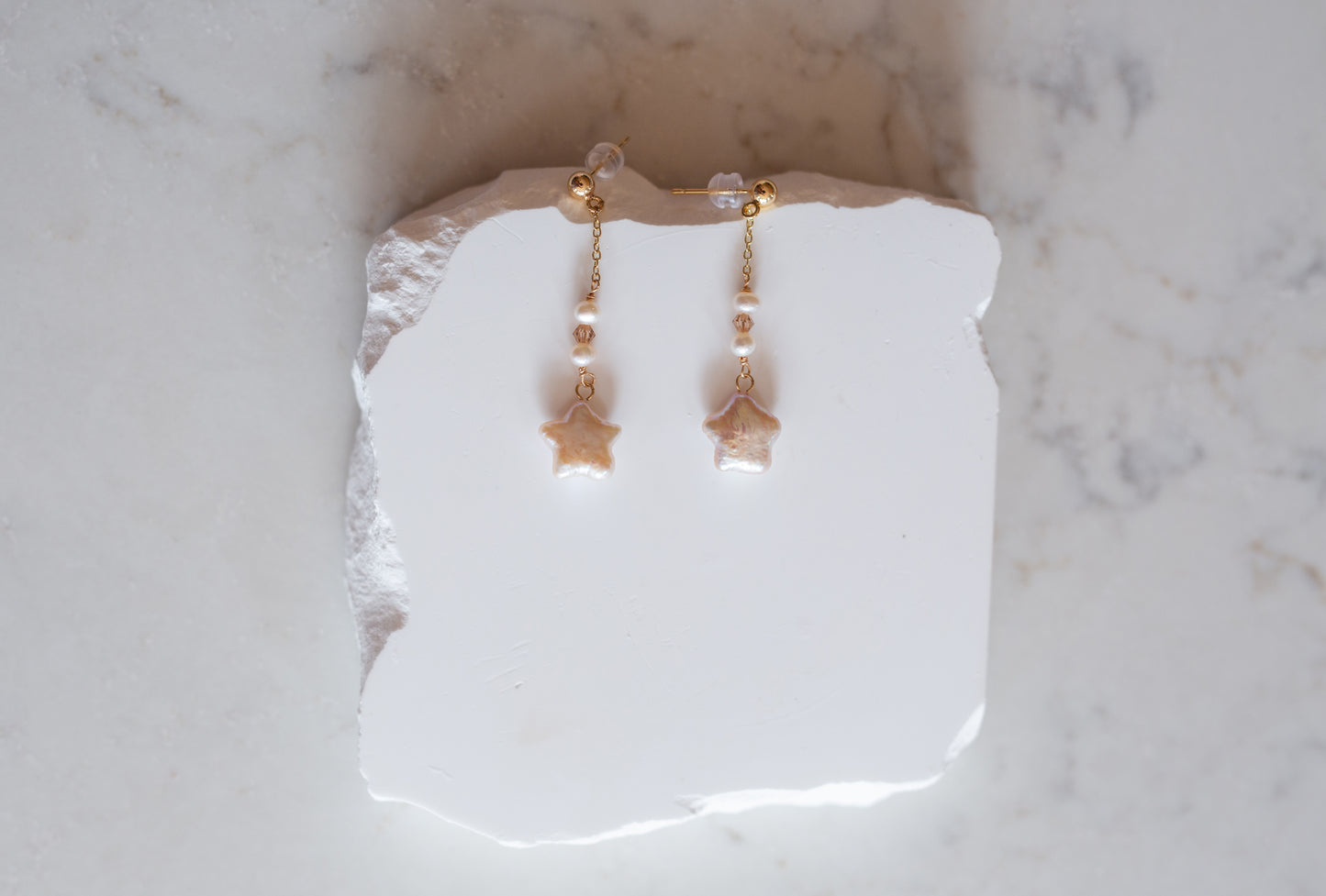 Star Freshwater Pearl Drop Earrings